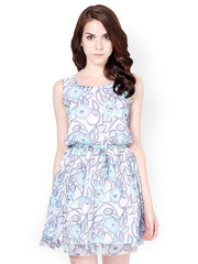 Palette Blue Printed Skater Dress