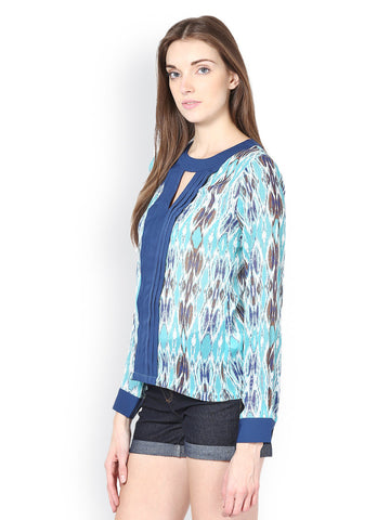 Palette Women Turquoise Blue Printed Top