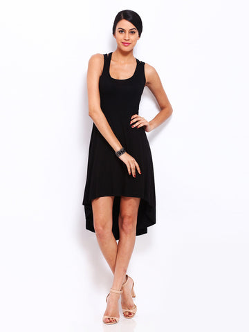 Peacot Black High-Low Dress