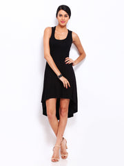 Peacot Black High-Low Dress