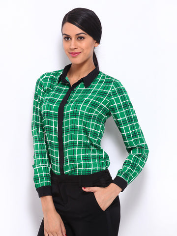 Peacot Women Green Printed Shirt