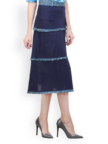 Pehraan Blue Tiered Skirt