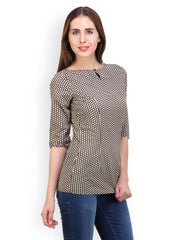 Pehraan Women Black &amp; Beige Printed Top
