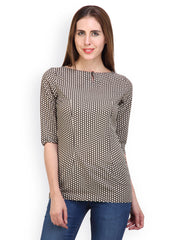 Pehraan Women Black &amp; Beige Printed Top