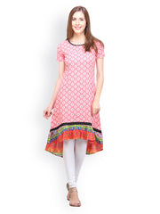Pehraan Women Red Printed Kurta