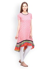 Pehraan Women Red Printed Kurta