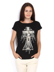 People Women Black Printed Top