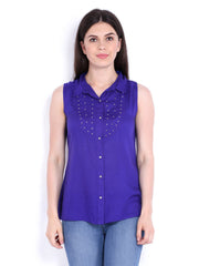 People Women Blue Shirt