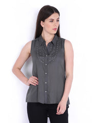 People Women Chracoal Grey Shirt