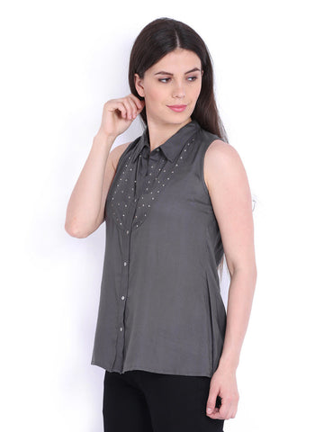 People Women Chracoal Grey Shirt