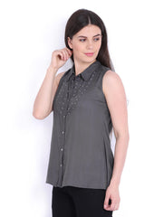 People Women Chracoal Grey Shirt