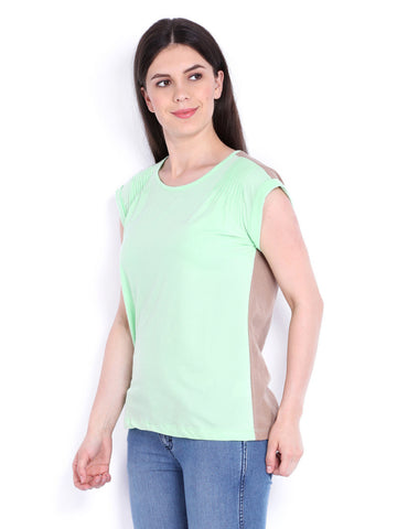 People Women Green &amp; Brown Top