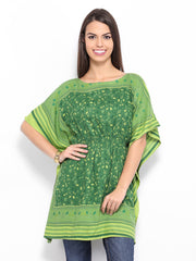 People Women Green Printed Kaftan Tunic