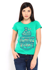 People Women Green Printed T-shirt