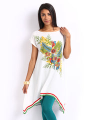 People Women White Printed Kurta