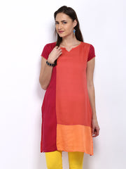 People Women Coral Pink Kurta