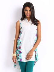 People Women White Printed Kurta