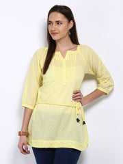 People Women Yellow Mosaic Kurti