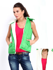 People Women Off-White &amp; Green Reversible Jacket