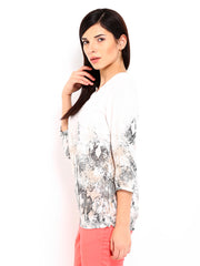 People Women Off-White Printed Top