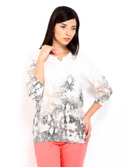 People Women Off-White Printed Top
