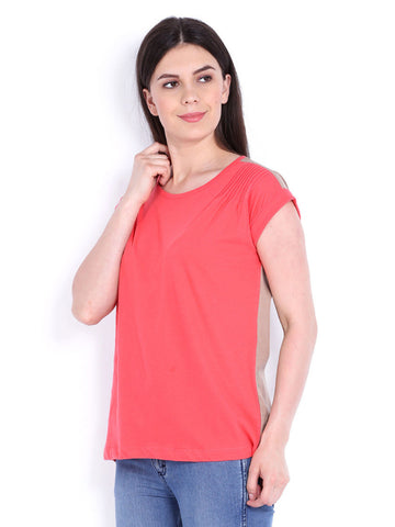 People Women Pink &amp; Brown Top
