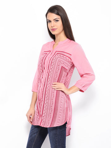 People Women Pink Printed Tunic