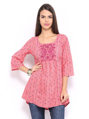People Women Pink Printed Tunic