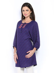 People Women Purple Printed Kurta