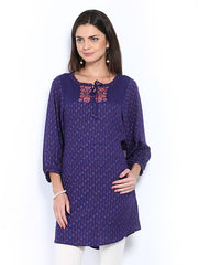 People Women Purple Printed Kurta