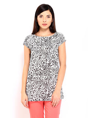 People Women White Animal Print Top