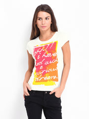 People Women White Printed T-shirt
