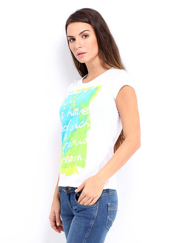 People Women White Printed T-shirt