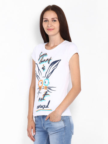 People Women White Printed T-shirt