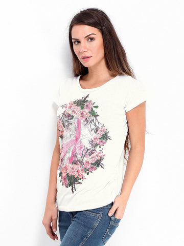 People Women White Printed Top