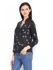 Pepe Jeans Women Black Printed Top
