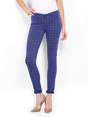 Pepe Jeans Women Blue Printed Skinny Fit Jeggings