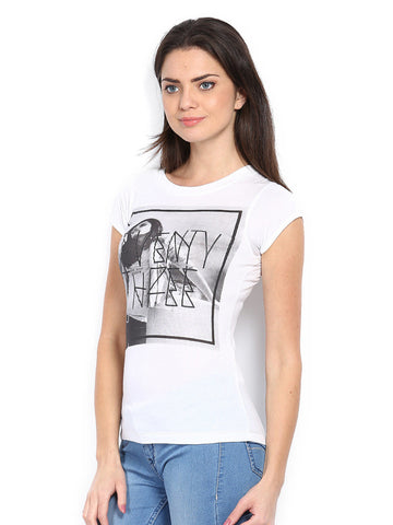 Pepe Jeans Women Off-White Moss Printed Top