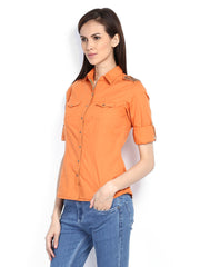 Pepe Jeans Women Orange Casual Shirt