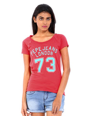 Pepe Jeans Women Pink Printed Top