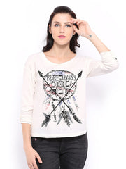 Pepe Jeans Women Cream-Coloured Printed Top