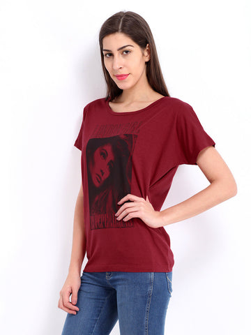 Pepe Jeans Women Red Printed T-shirt