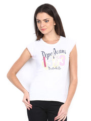 Pepe Jeans Women White Watford Printed Top