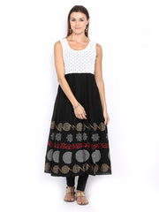 Peppertree Women Black &amp; White Anarkali Kurta