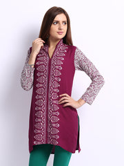 Peppertree Women Burgundy Printed Kurta