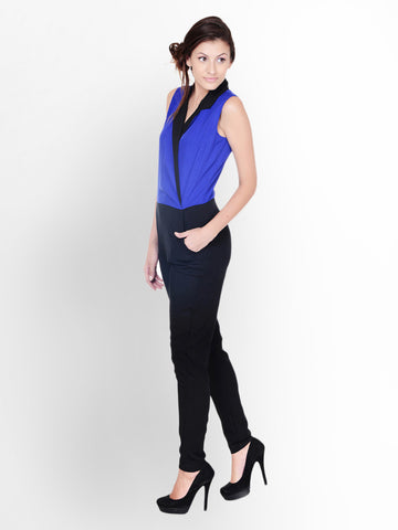 Pera Doce Women Blue &amp; Black Jumpsuit