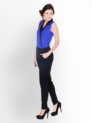 Pera Doce Women Blue &amp; Black Jumpsuit