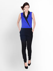 Pera Doce Women Blue &amp; Black Jumpsuit