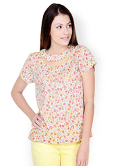 Pera Doce Women Yellow Printed Top