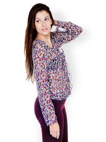 Pera Doce Women Blue Printed Top